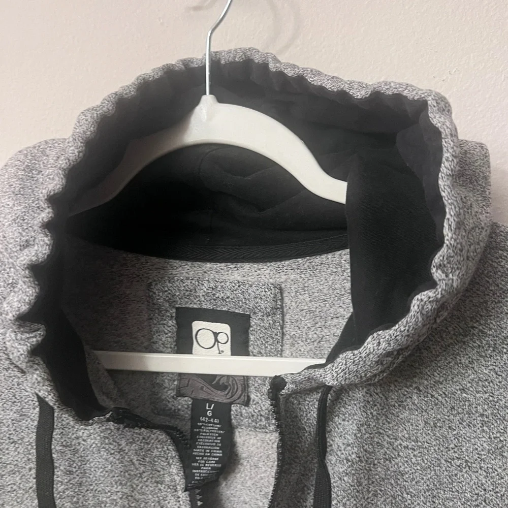 Vintage OP Gray Full-Zip Sweater with Hood 310